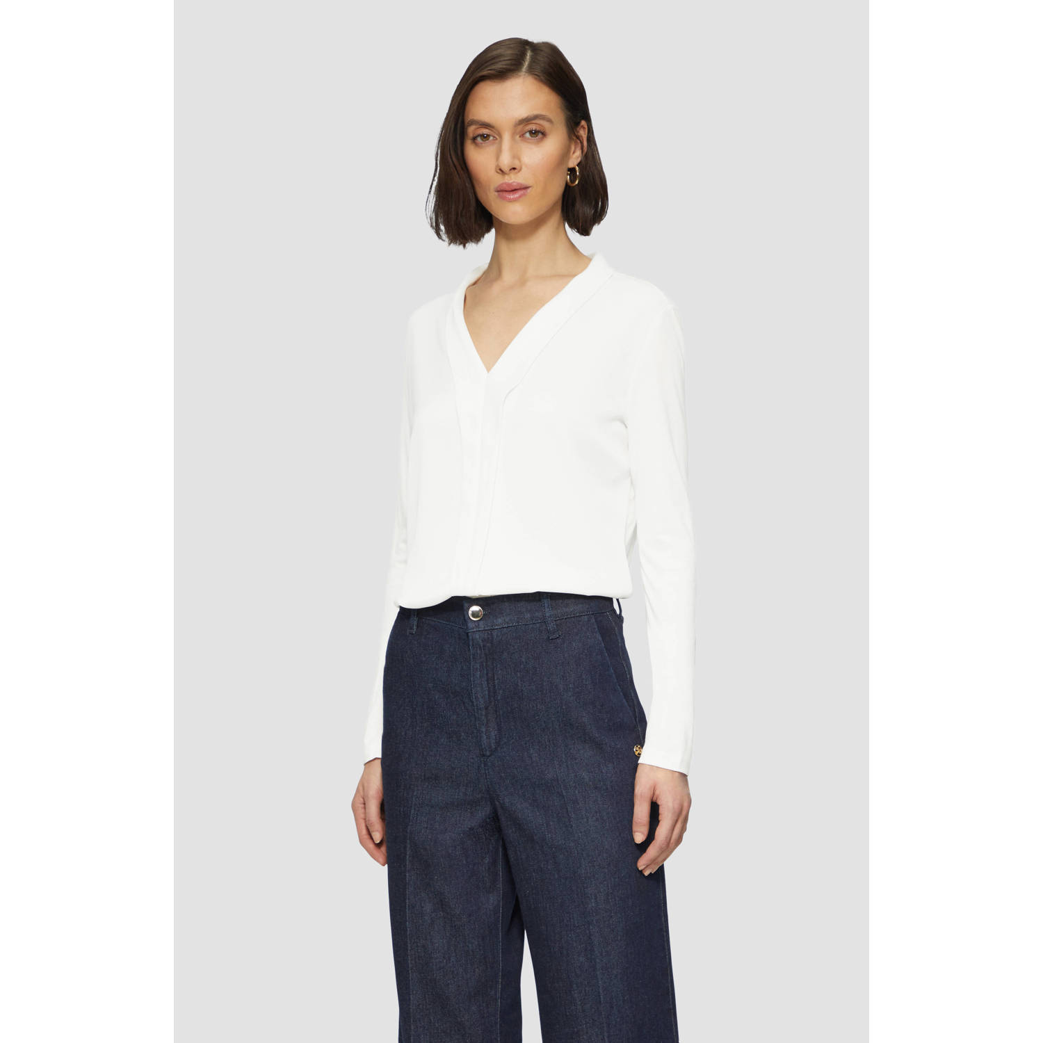 S.Oliver BLACK LABEL Regular fit blouseshirt in satijn met rand