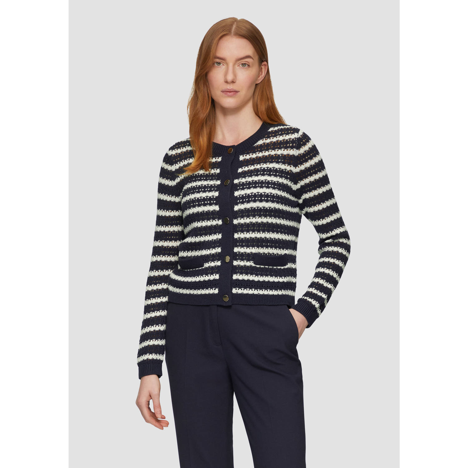 s.Oliver BLACK LABEL gebreid vest marine
