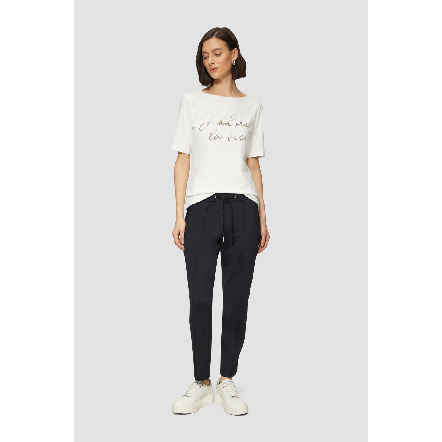 S.Oliver BLACK LABEL slim regular waist broek marine