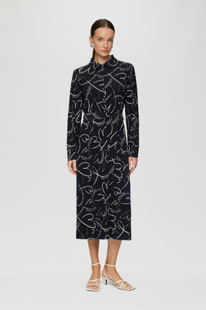 midi jurk marine