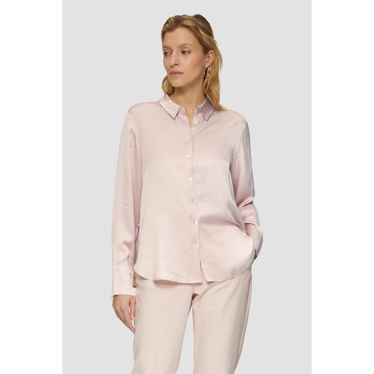 S.Oliver BLACK LABEL Relaxed fit blouse met lange mouwen van pure viscose
