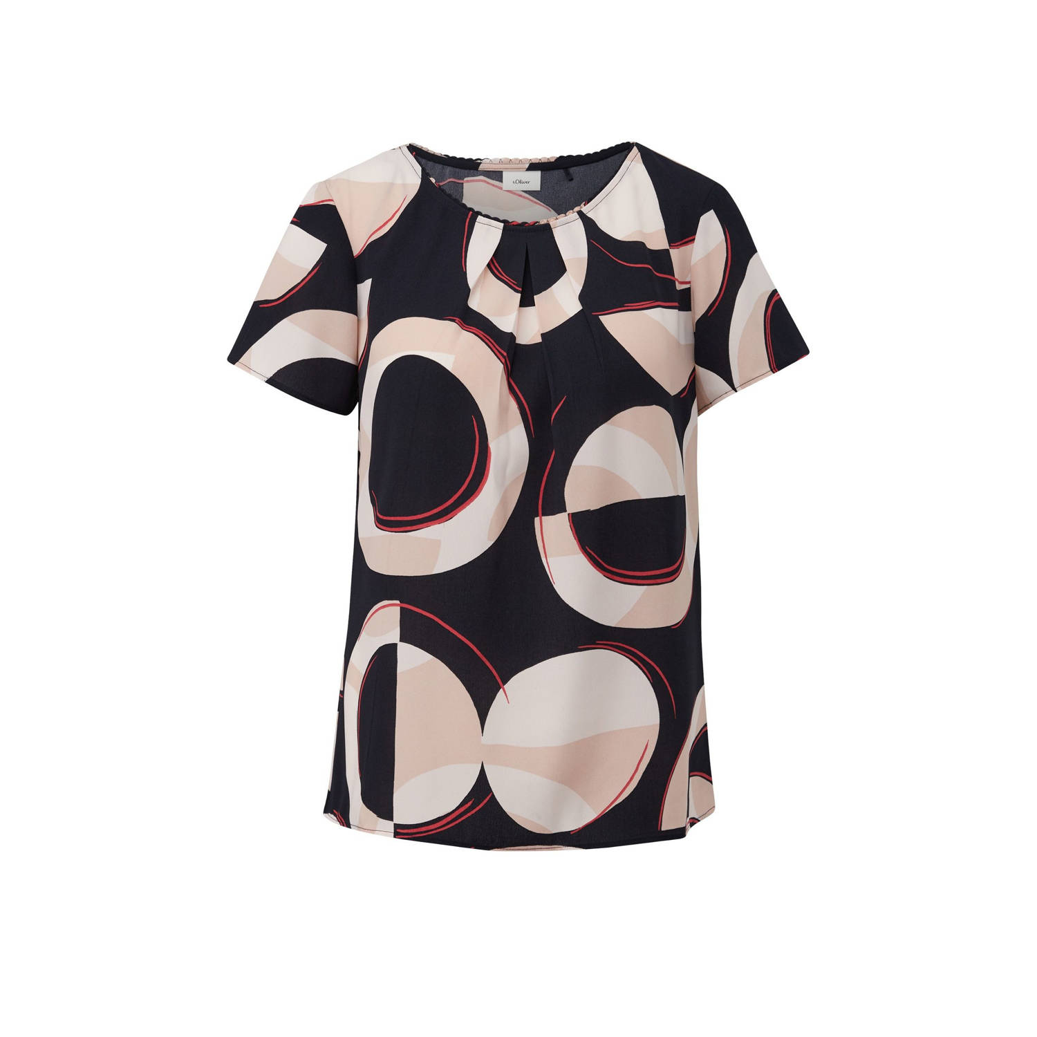 S.Oliver BLACK LABEL Regular fit blouseshirt met ronde hals