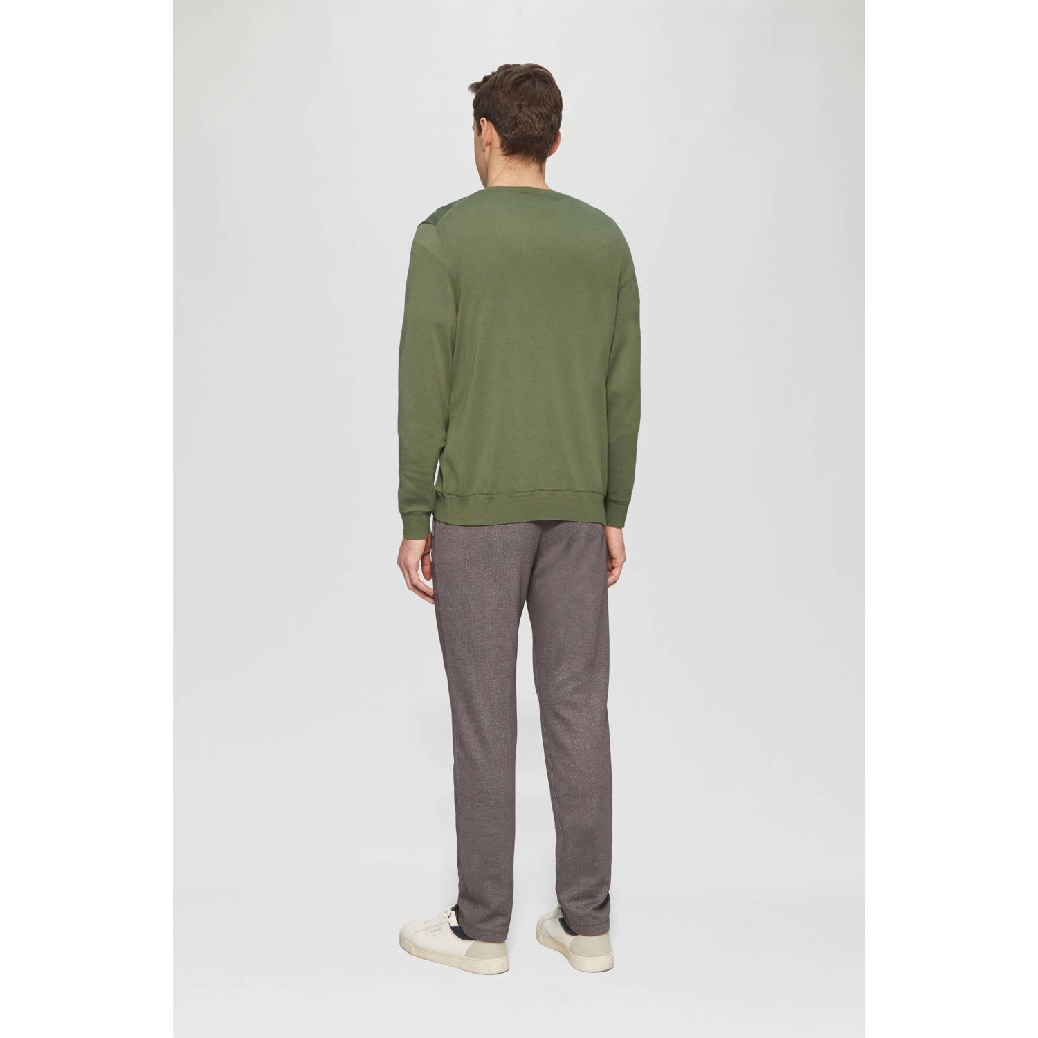 s.Oliver BLACK LABEL pullover fijn gebreid olijfgroen
