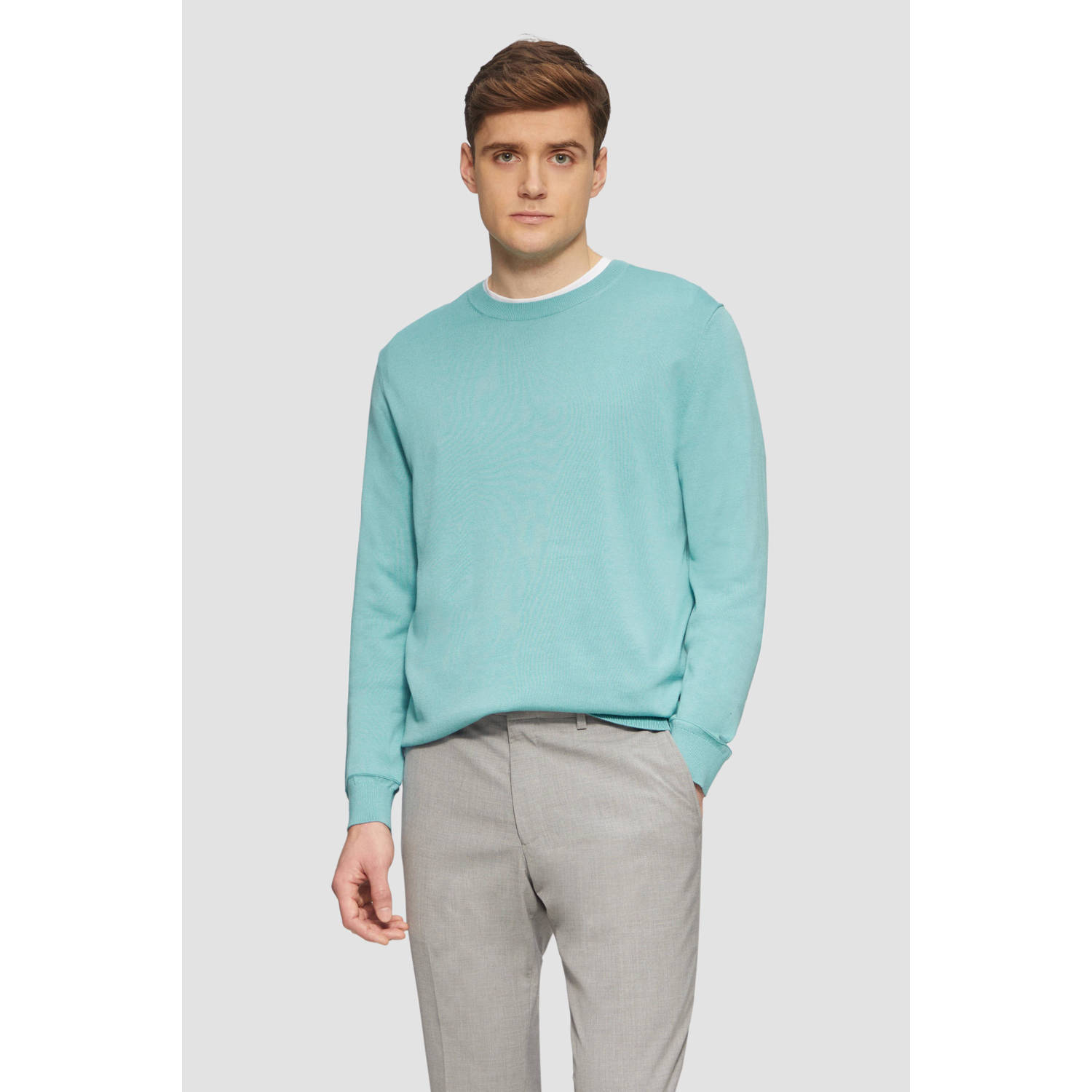 S.Oliver BLACK LABEL pullover fijn gebreid turquoise