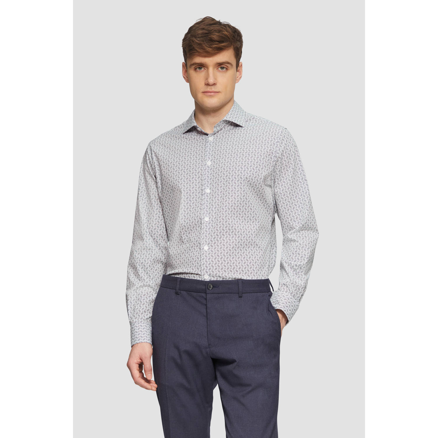 s.Oliver BLACK LABEL casual overhemd blauw