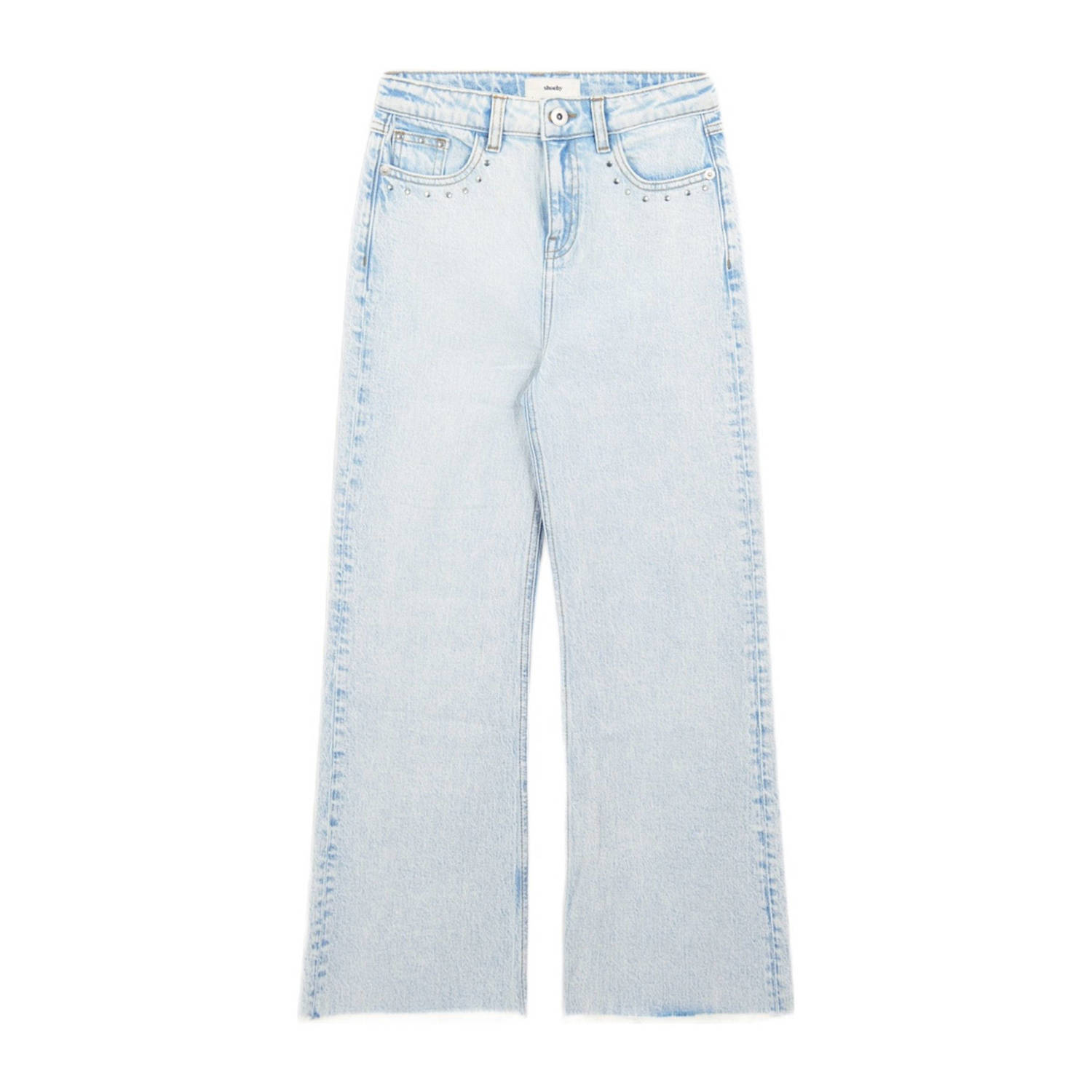 Shoeby wide leg jeans bleached blauw