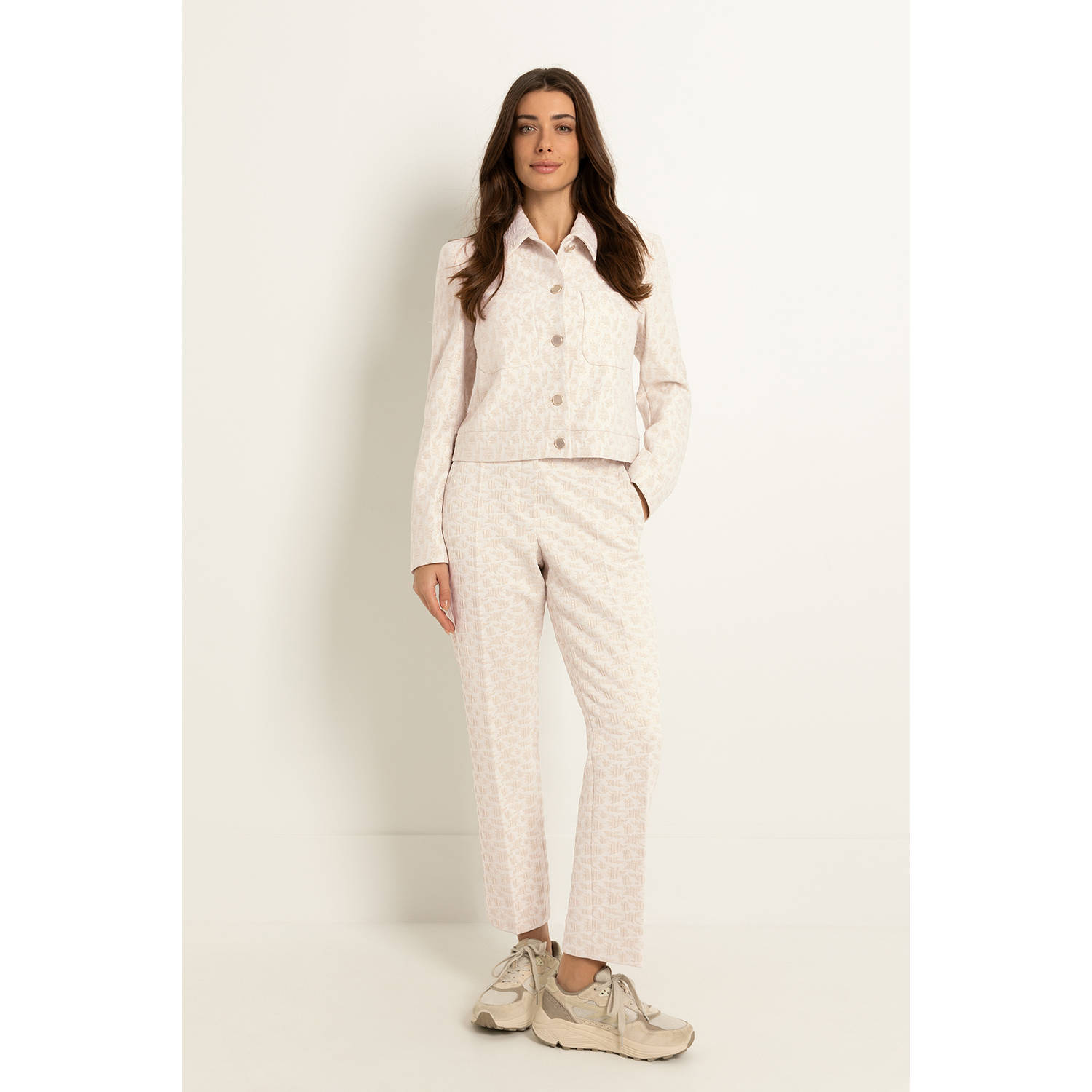 Claudia Sträter straight regular waist broek ecru