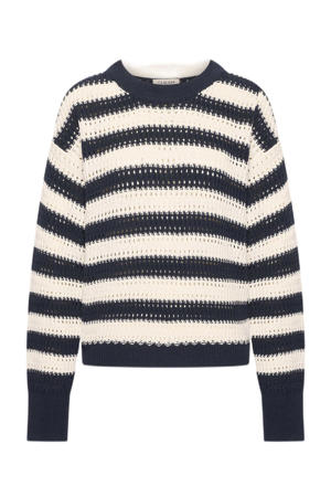 trui donkerblauw grof gebreid
