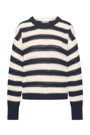 trui donkerblauw grof gebreid