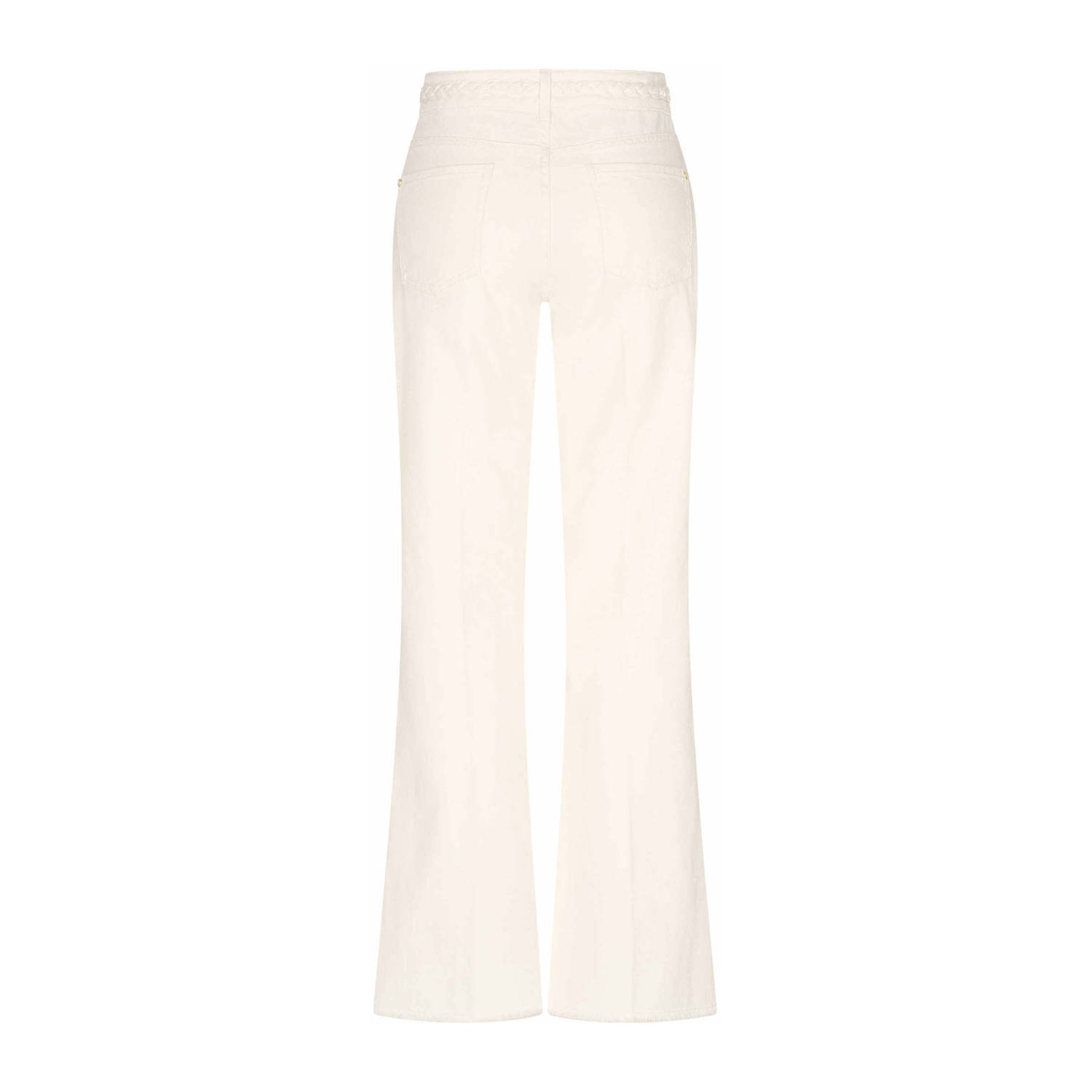 Claudia Sträter CLAUDIA BY CLAUDIA STRÄTER high waist wide leg jeans ecru met kabels