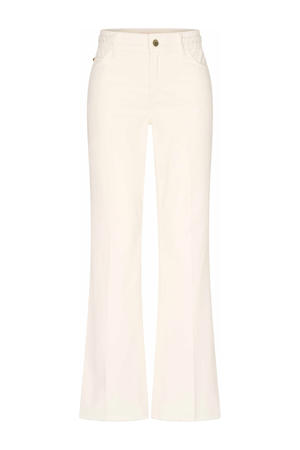 high waist wide leg jeans ecru met kabels