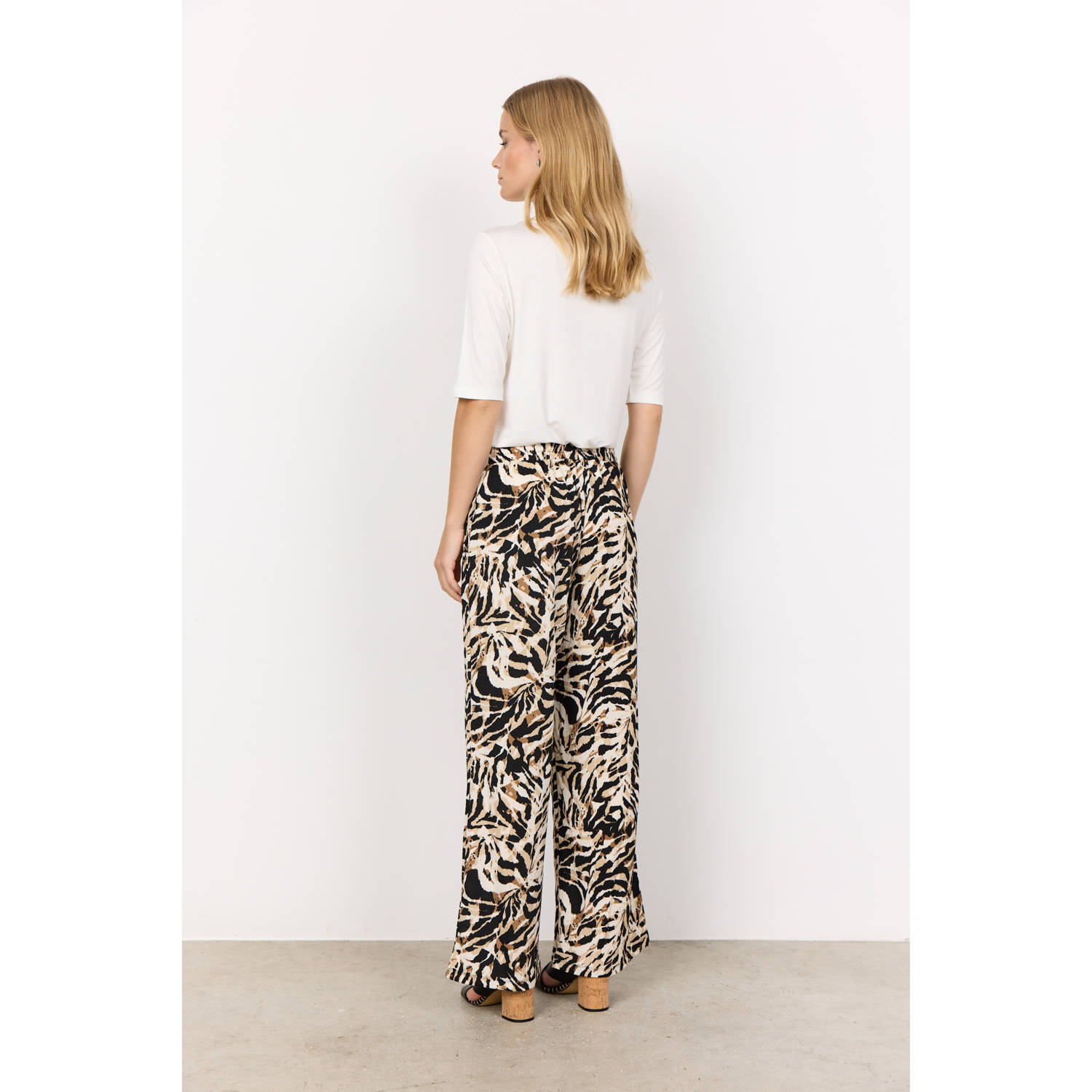 Soyaconcept wide leg high waist broek zwart