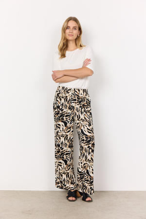 wide leg high waist broek zwart