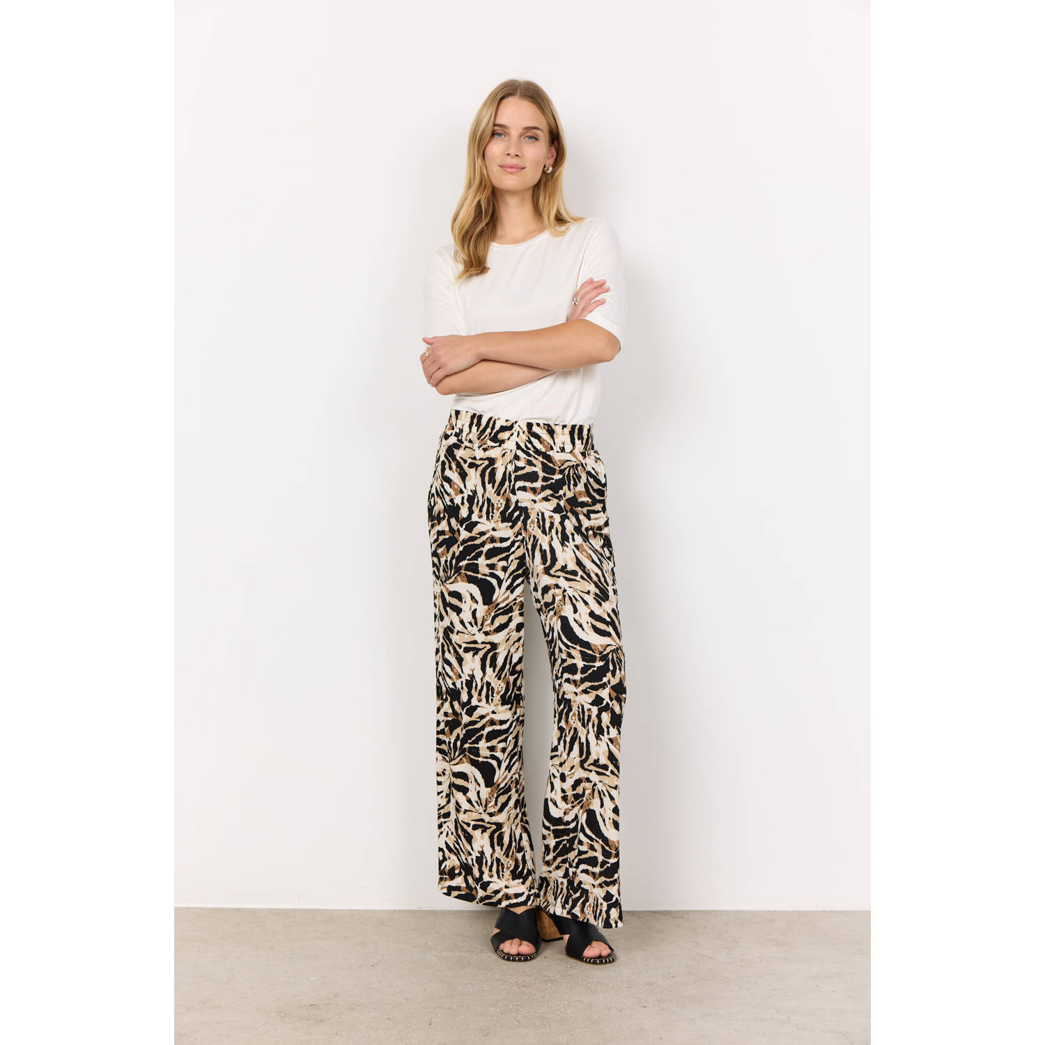 Soyaconcept wide leg high waist broek zwart