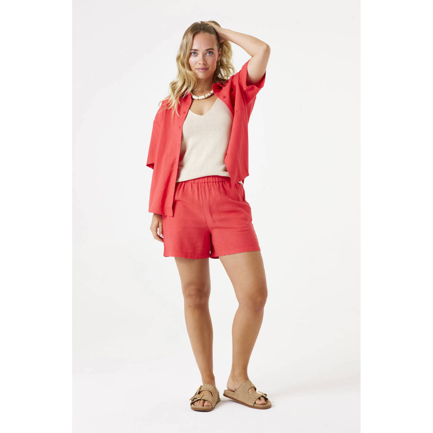 Garcia linnen blouse rood