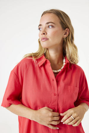 linnen blouse rood