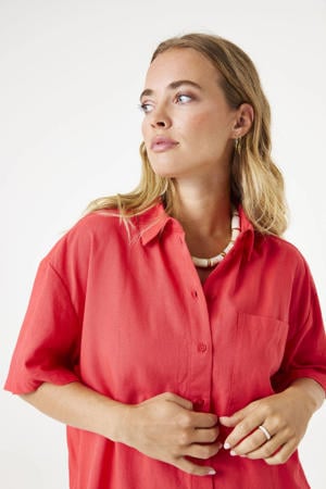 linnen blouse rood