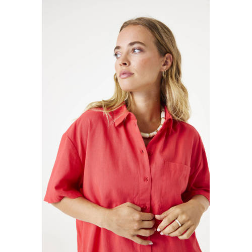 Garcia linnen blouse rood afbeelding