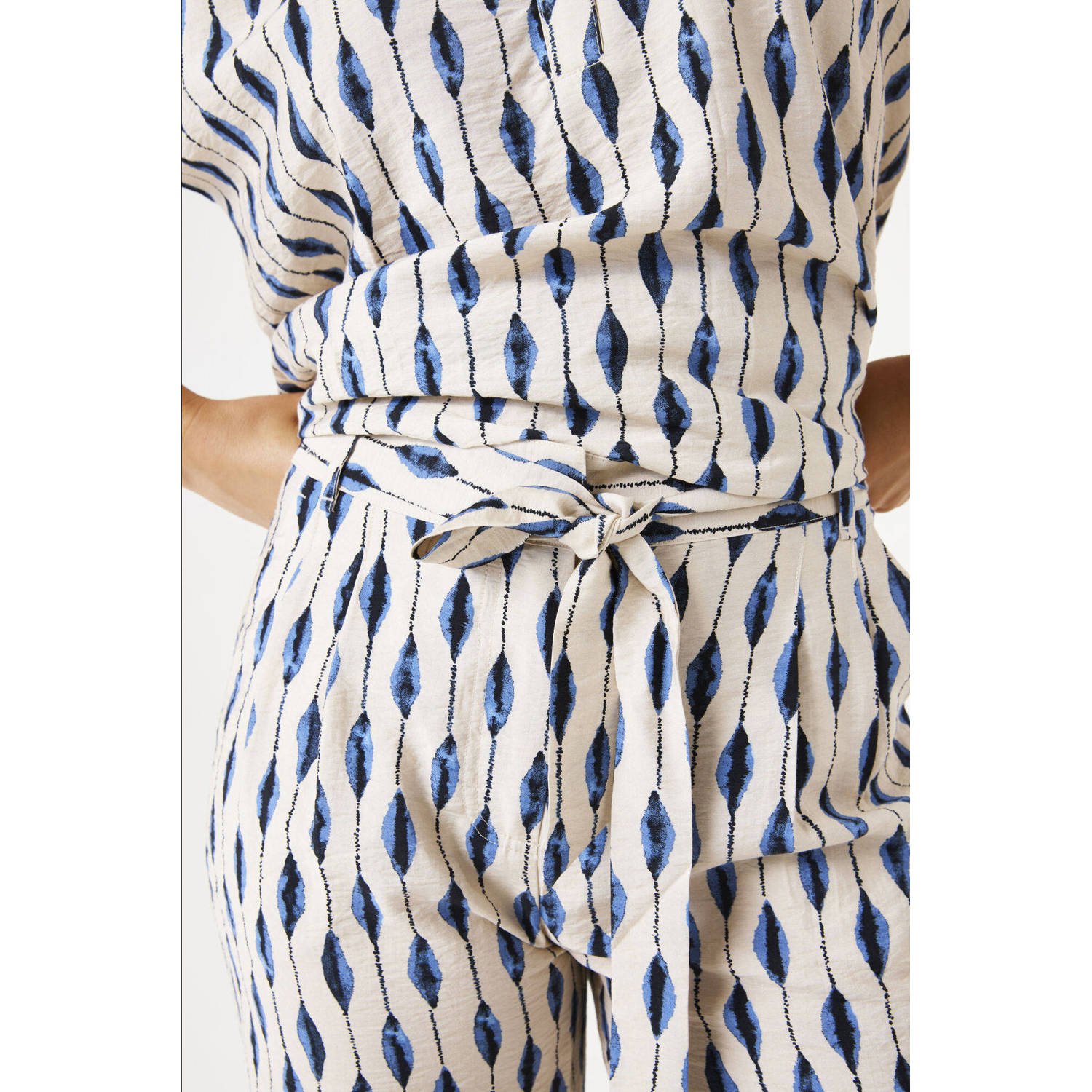 Garcia wide leg regular waist casual broek ecru
