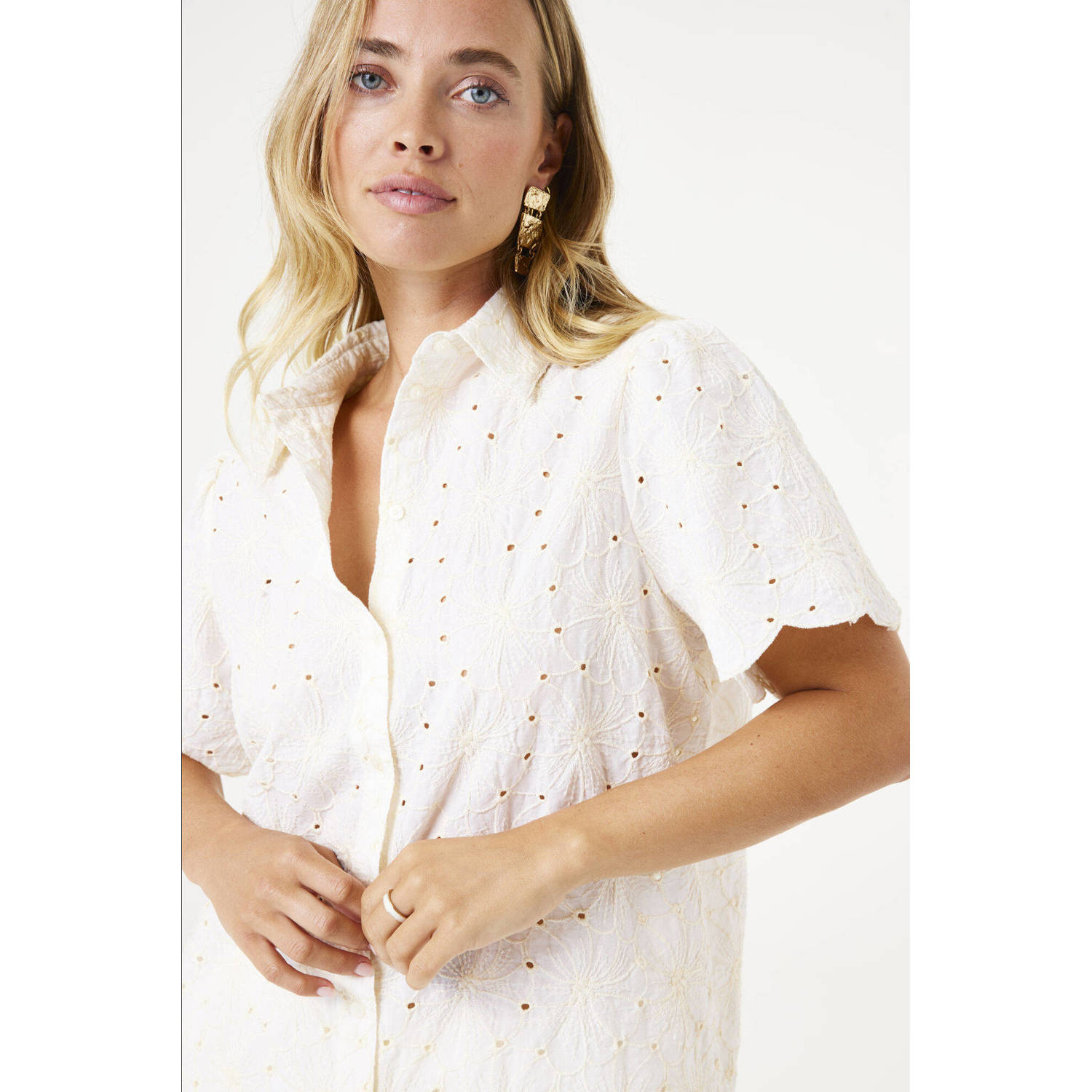 Garcia blouse wit broderie