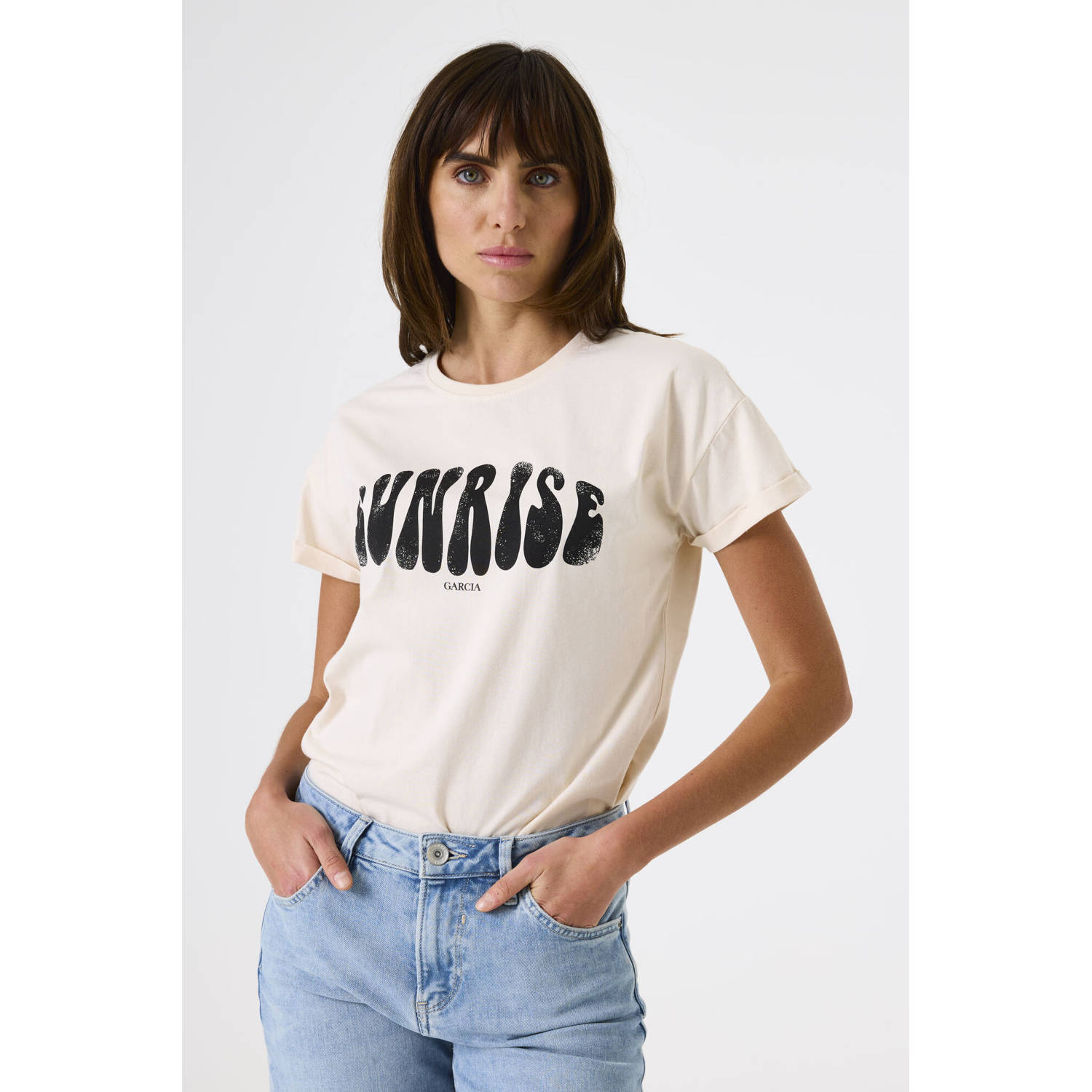 Garcia T-shirt cr√ me