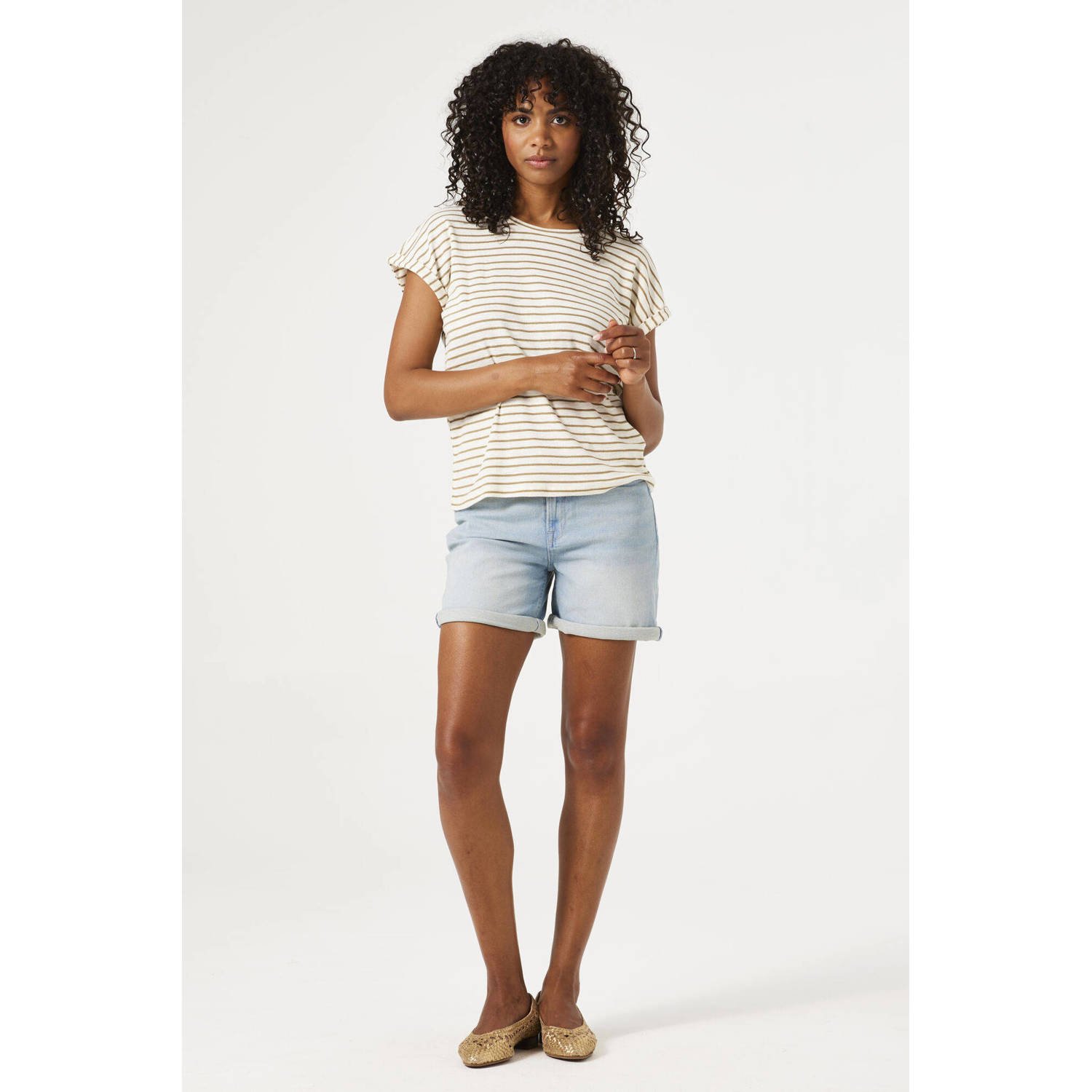 Garcia regular waist denim short light blue denim