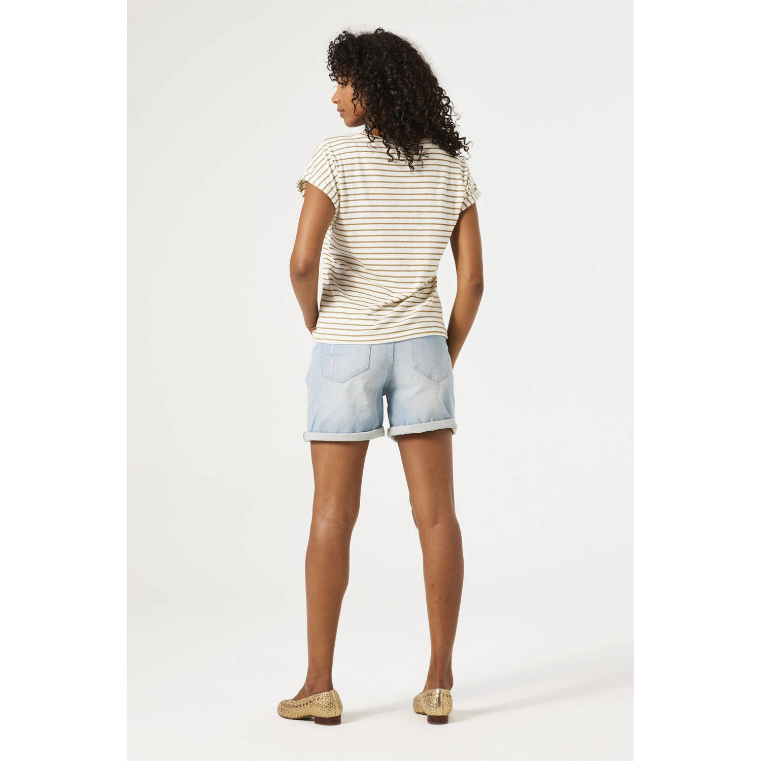 Garcia regular waist denim short light blue denim