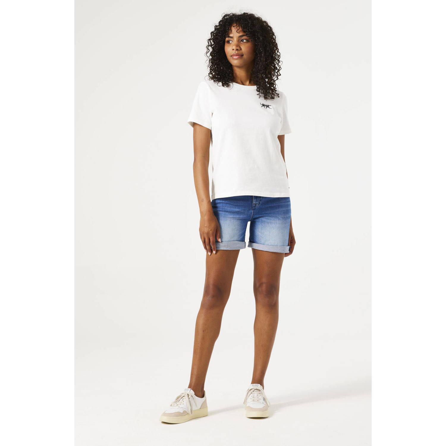 Garcia regular waist denim short medium blue denim