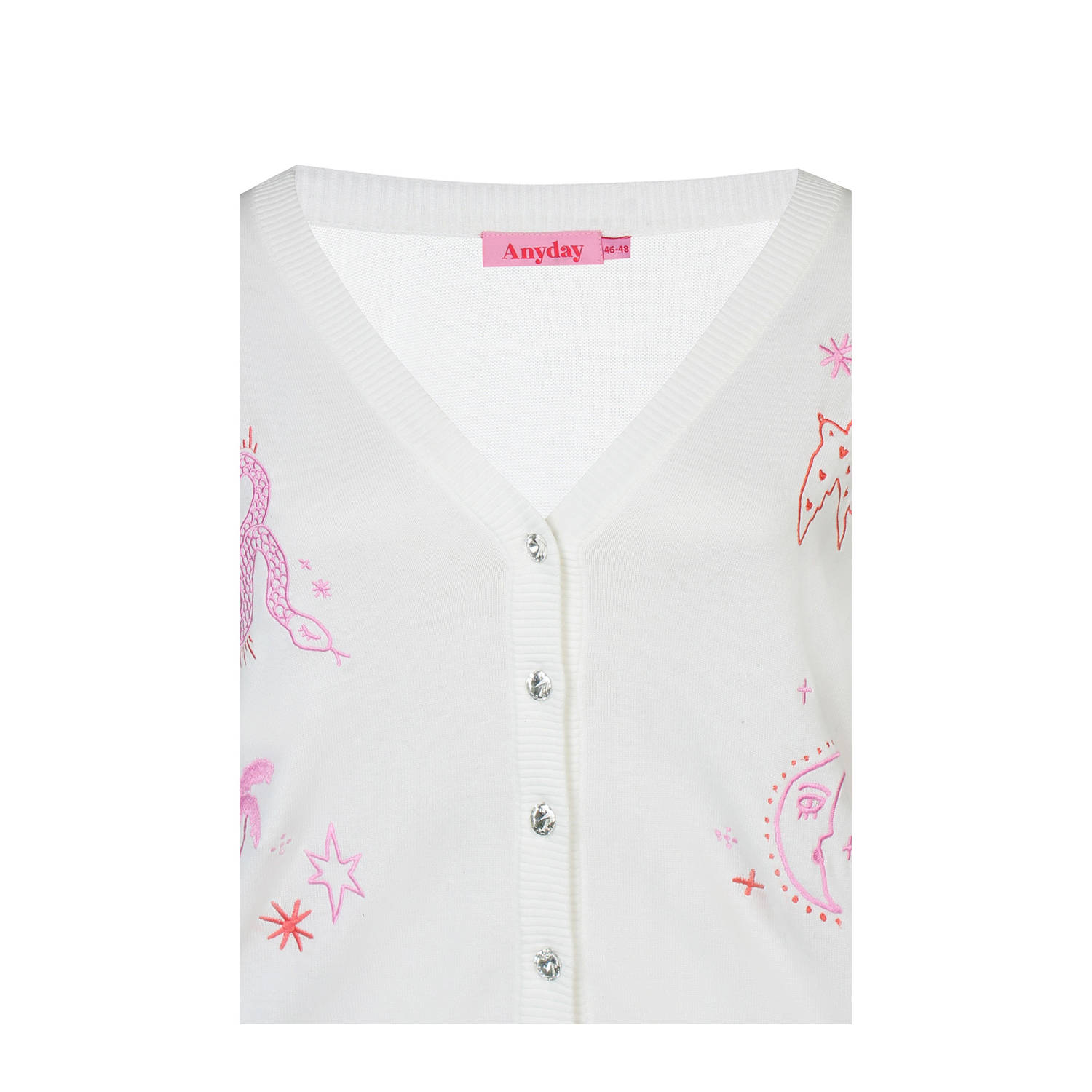 Anyday vest wit fijn gebreid
