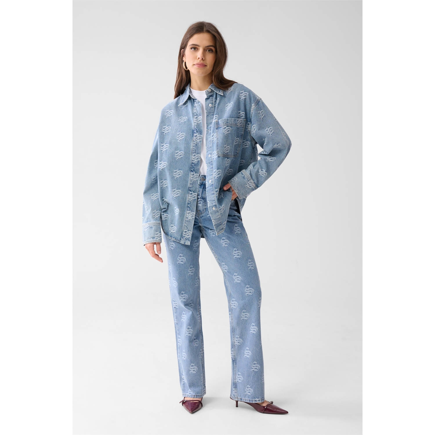 Shoeby blouse medium blue denim