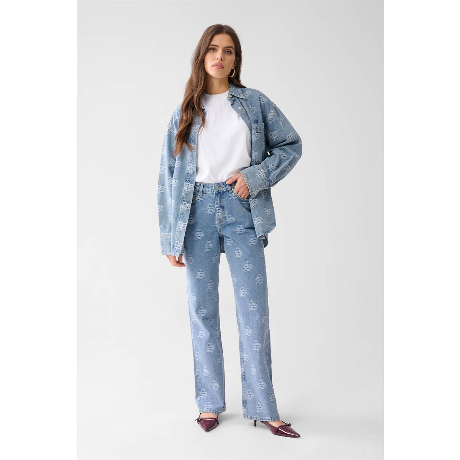 Shoeby straight leg jeans medium blue denim