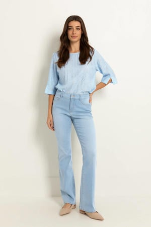 low waist flared jeans light blue denim