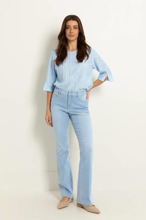 low waist flared jeans light blue denim