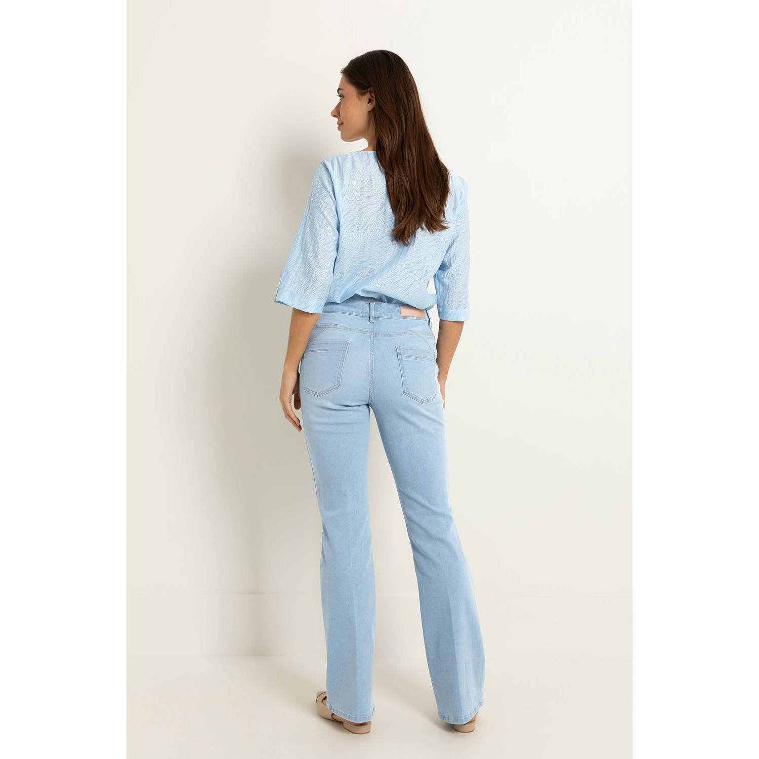 Claudia Sträter low waist flared jeans light blue denim