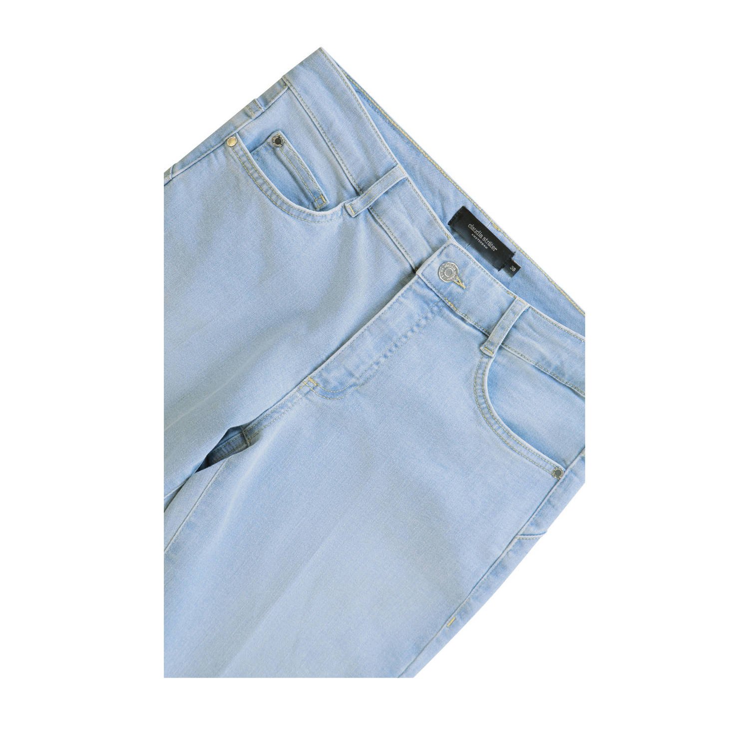 Claudia Sträter low waist flared jeans light blue denim