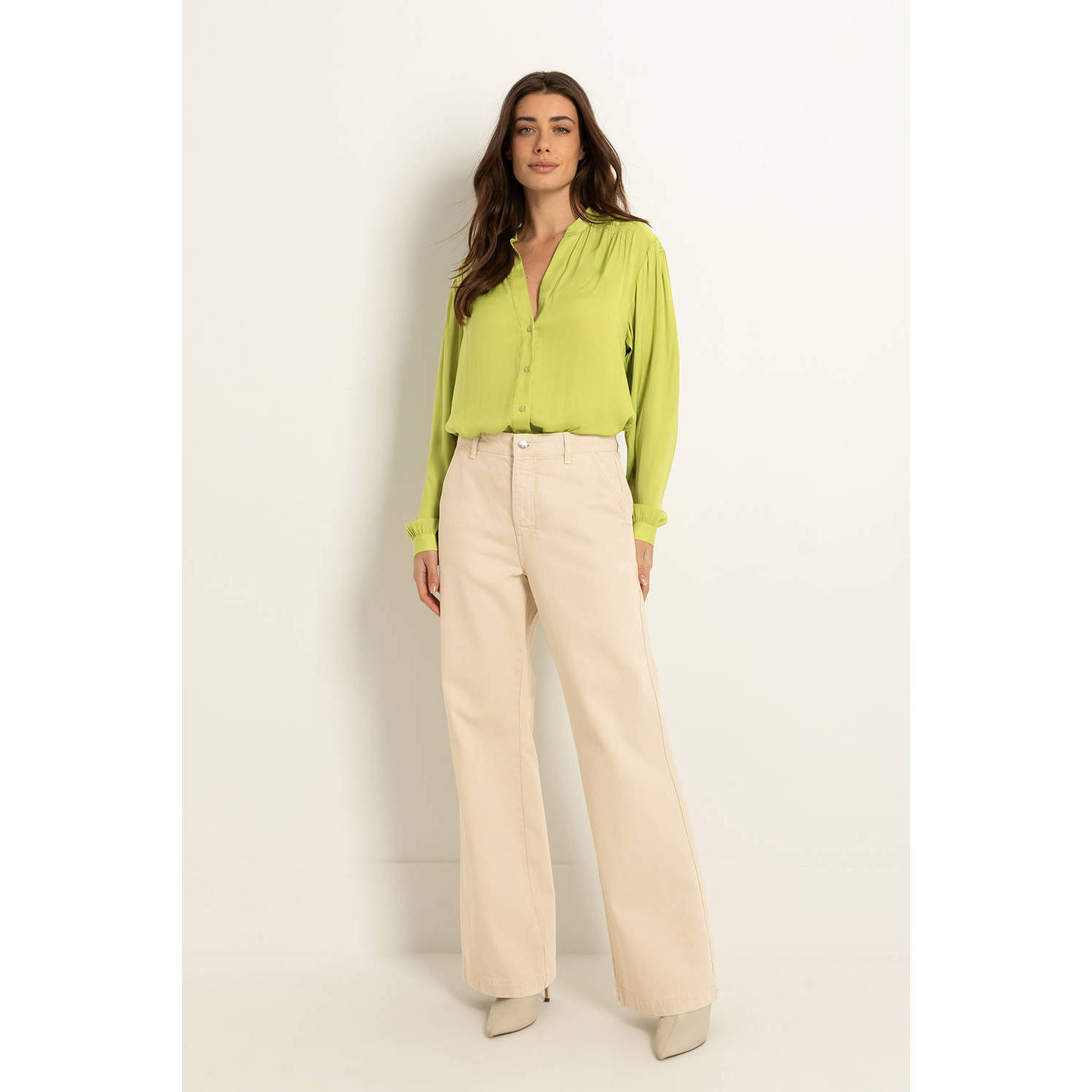 Claudia Sträter CLAUDIA BY CLAUDIA STRÄTER high waist wide leg jeans ecru