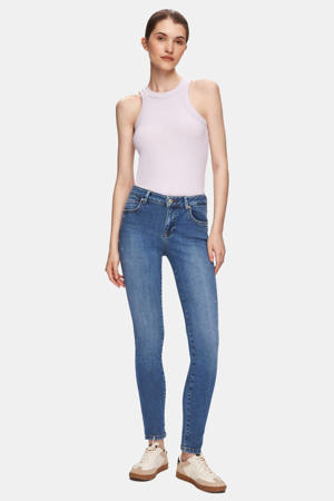 low waist skinny jeans dark blue denim