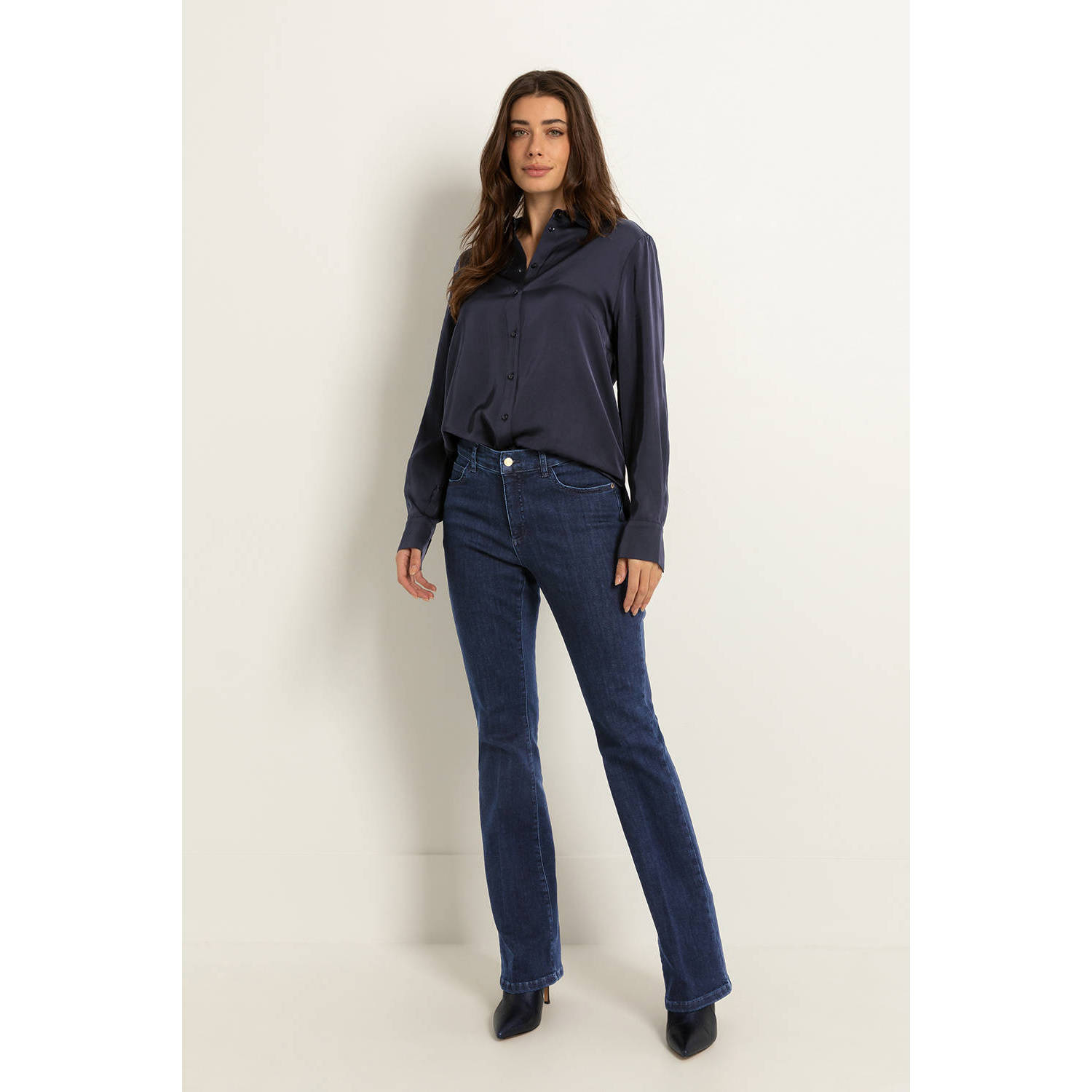 Claudia Sträter CLAUDIA BY CLAUDIA STRÄTER regular waist flared jeans dark blue denim