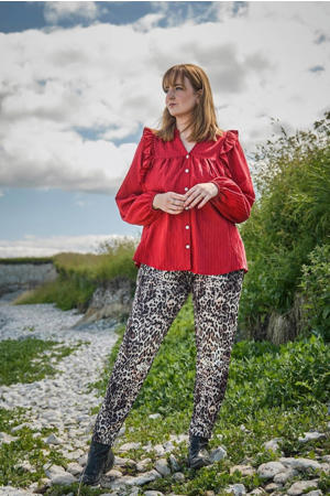 comfort fit regular waist broek bruin