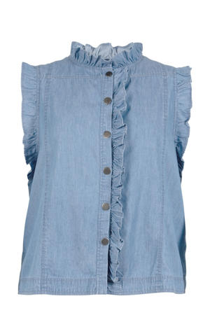 gilet light blue denim