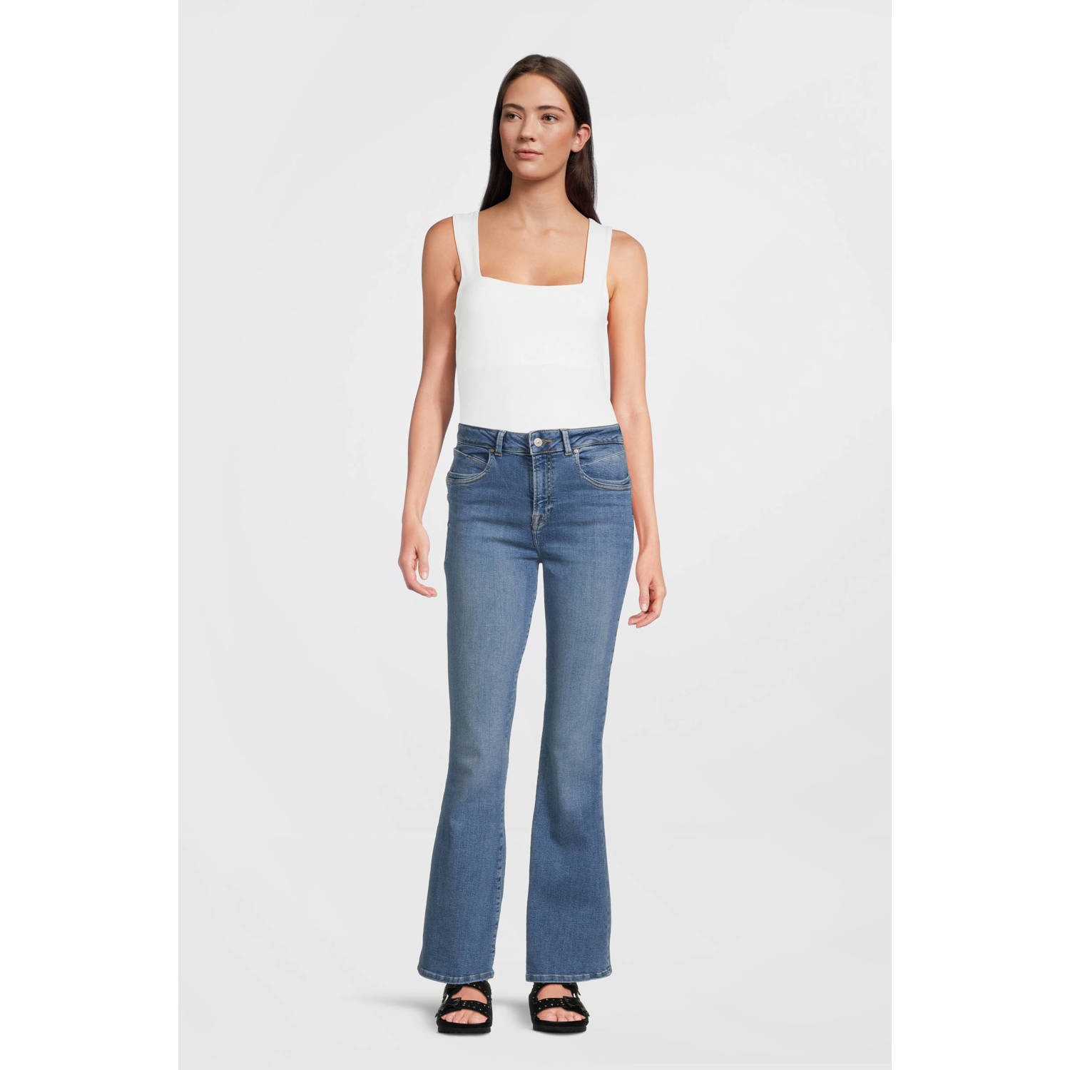 LTB high waist flared jeans dark blue denim