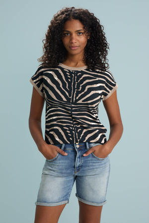 denim regular waist short blauw