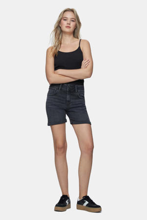 denim regular waist short zwart