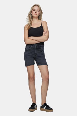 denim regular waist short zwart