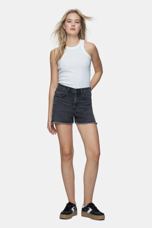 denim regular waist short zwart