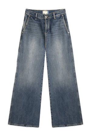 wide leg jeans dark blue denim