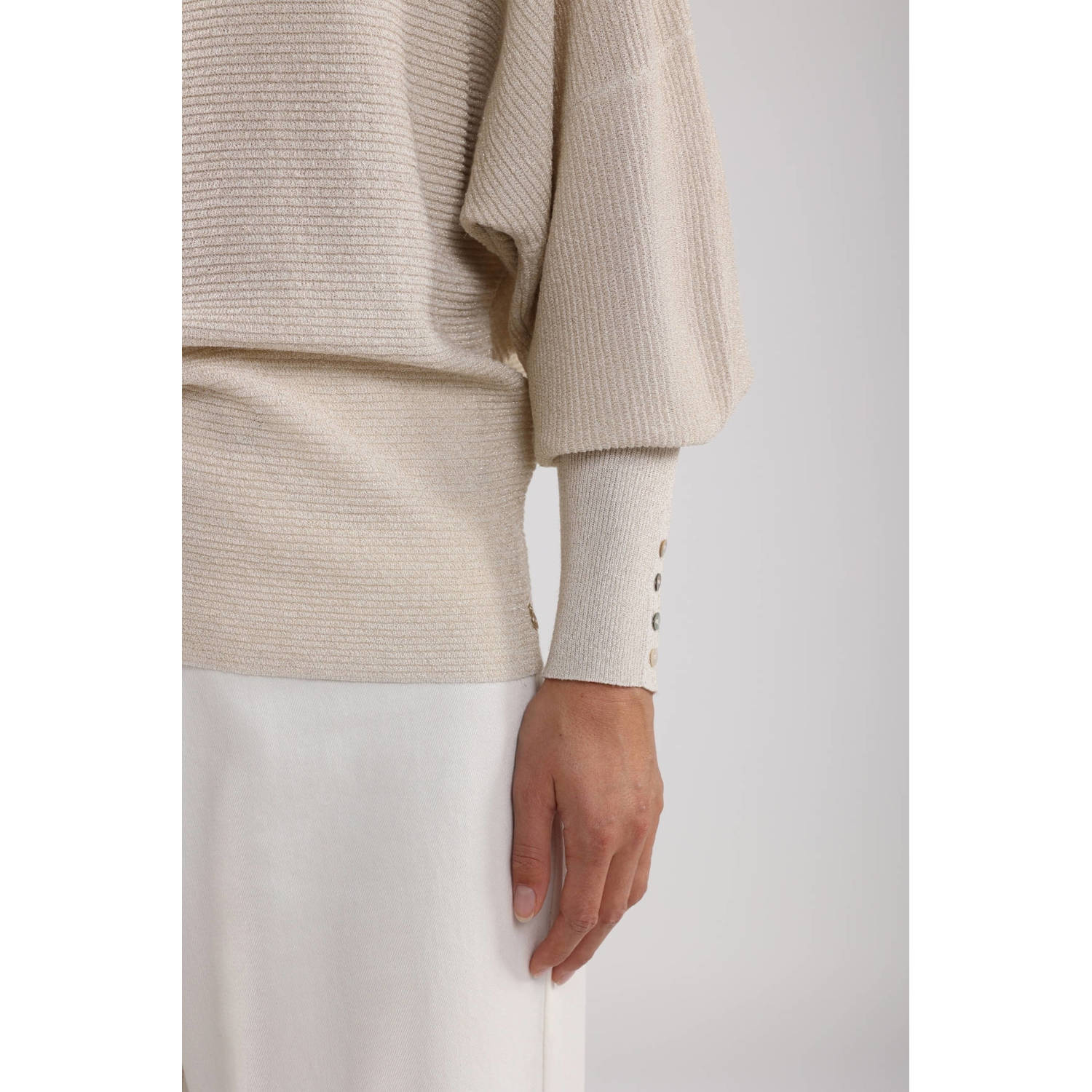 NUKUS pullover ecru fijn gebreid