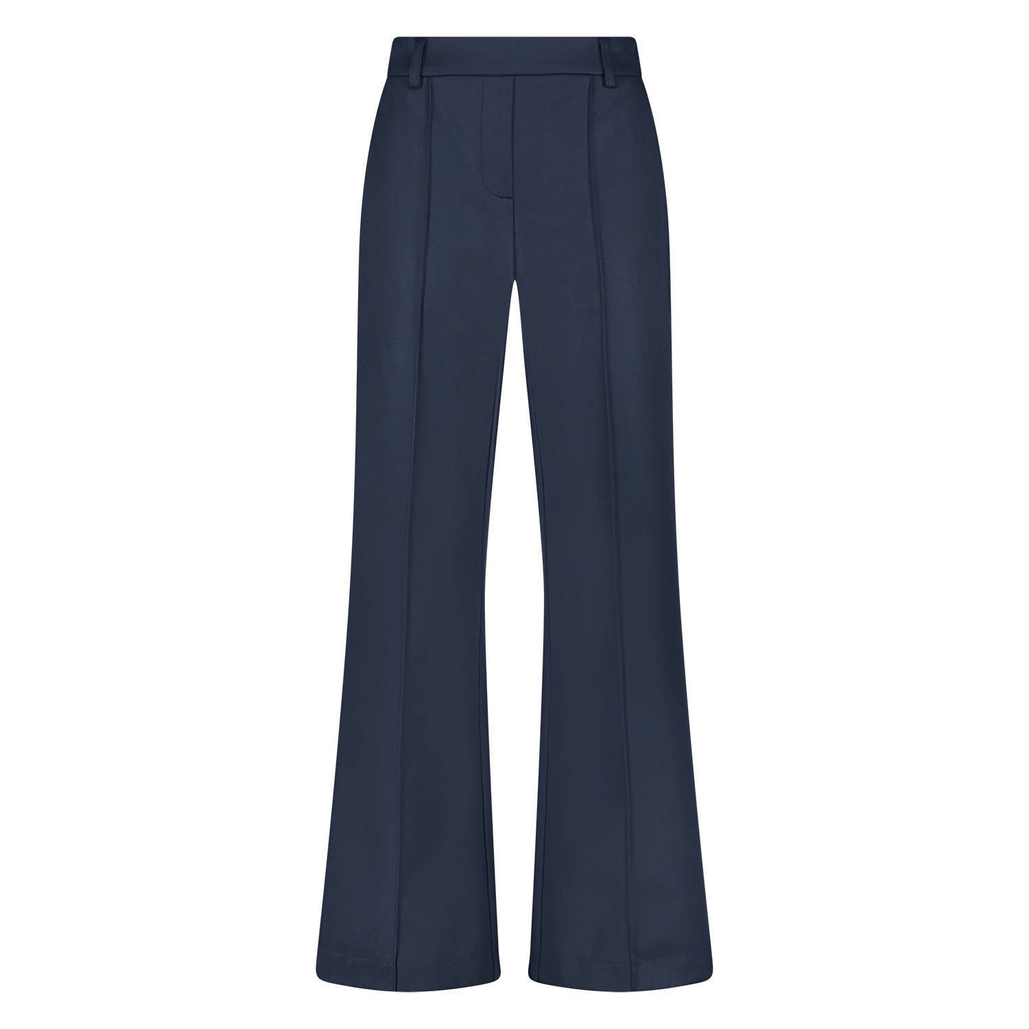 NUKUS straight high waist pantalon donkerblauw