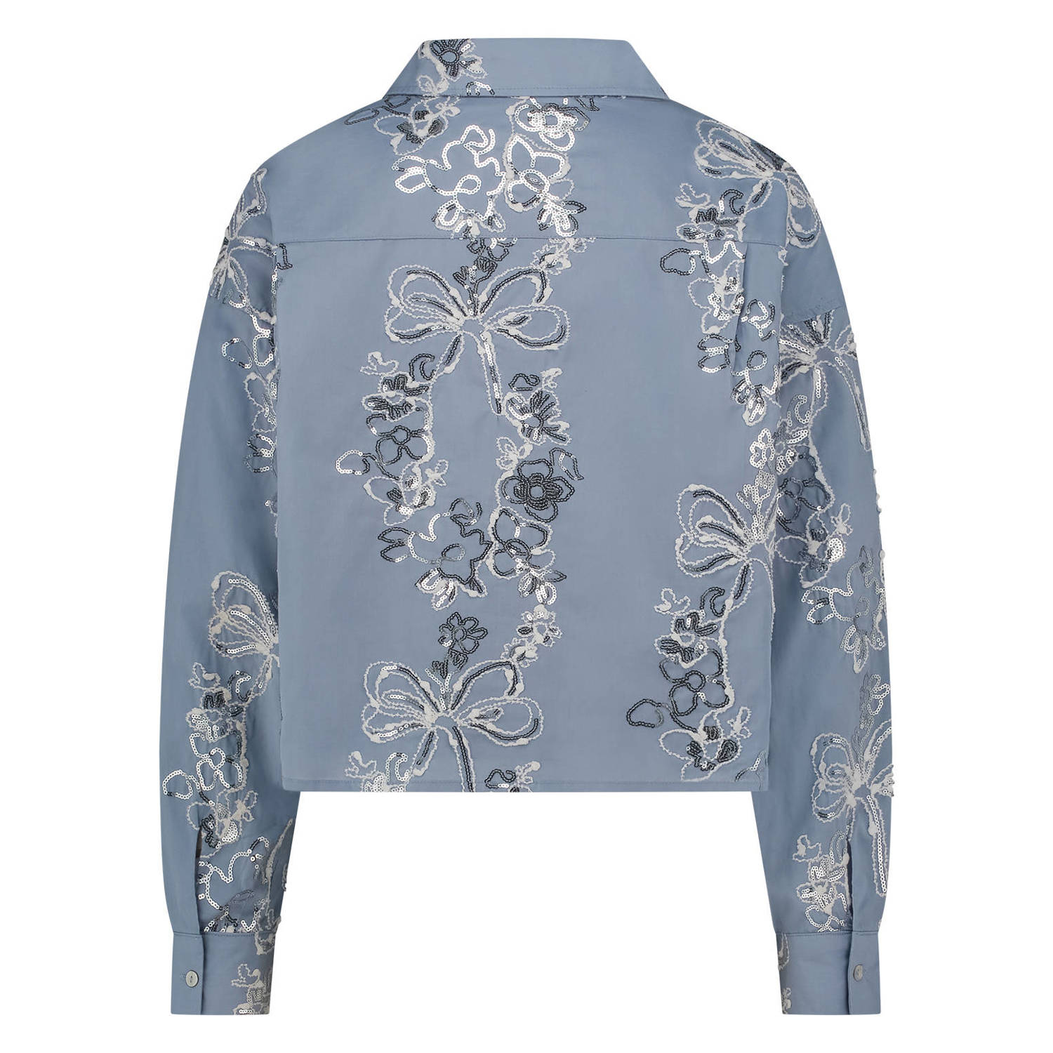 NUKUS blouse lichtblauw met pailletten