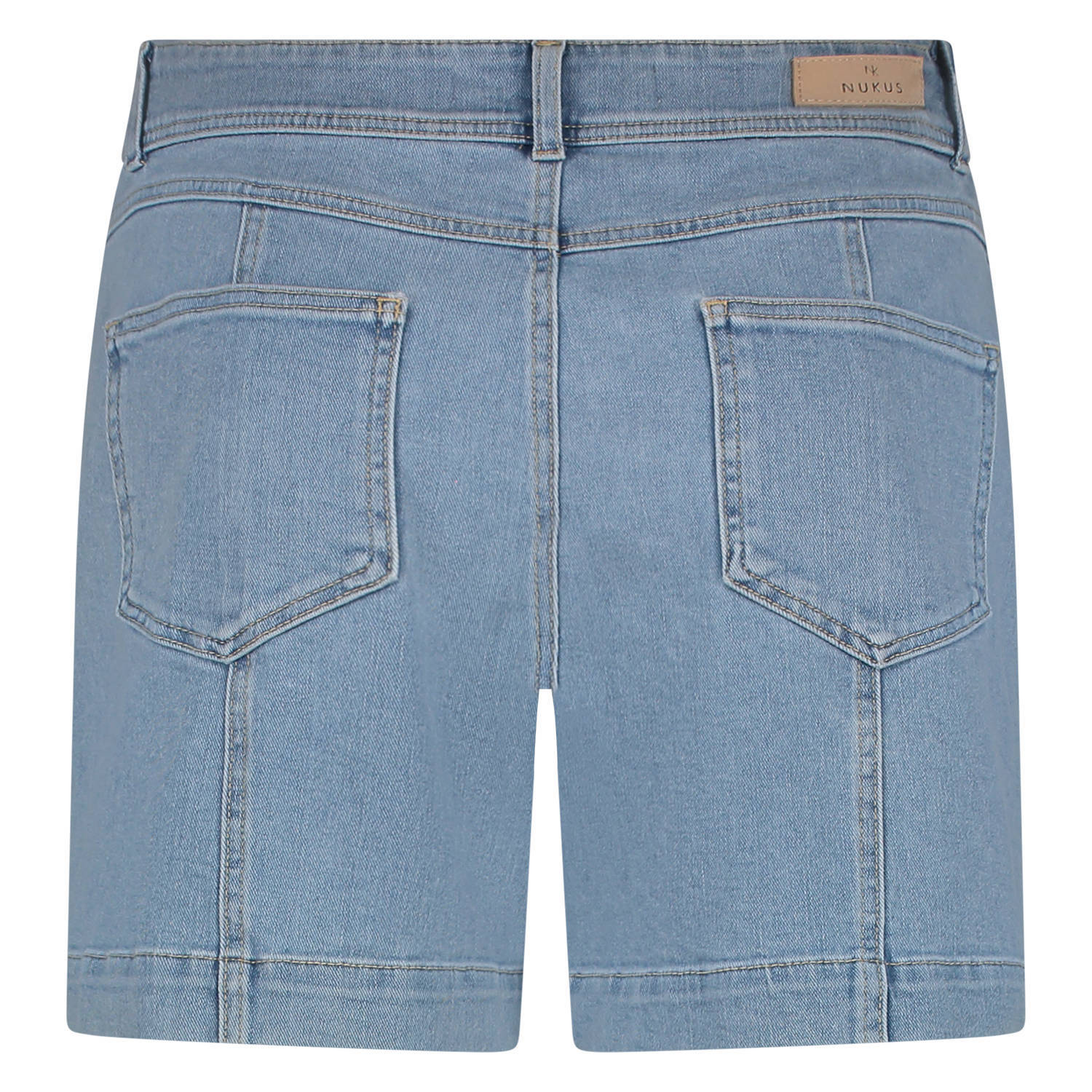 NUKUS regular waist denim short light blue denim